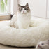 Cama redonda para gatos, tamaño 24 x 24 x 8 pulgadas, blanco