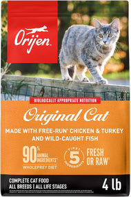 ORIJEN Grain Free WHOLEPREY Dry Cat Food Original Recipe 4Lb Bag