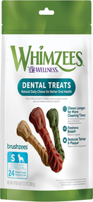 Whimzees, Brushzees.  Golosinas para perros pequeños (15-25 libras).  24 Unidades