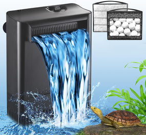 Turtle Tank Filter Aquarium Filter Power Adjustable 20-75 Gal. 290GPH Large