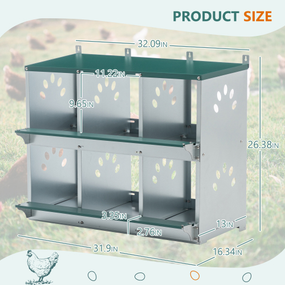 Nido ponedero para gallinas 6 compartimentos