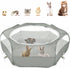 Pawaboo Small Animal Playpen with Zippered Cover,Light Gray