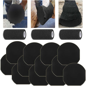15 Pack Horse Hoof Tape with 3 Rolls of Vet Wrap, Breathable Magic Cushion Hoof Packing, Cotton Strong Sticky Horse Hoof Wraps Additional Protection for Hoof Hoove Wound Management