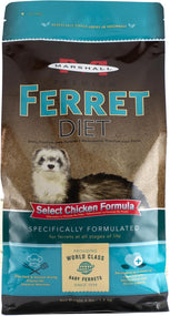 Marshall Select Chicken Formula Premium Ferret Diet – 4 Lbs – Supports Digestion, Energy & Muscle Maintenance – Balanced Small Animal Food with Essential Nutrients