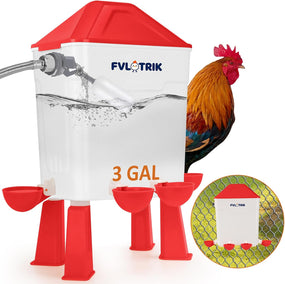 3 Gallon Automatic Chicken Waterer, Hands-Free Hydration