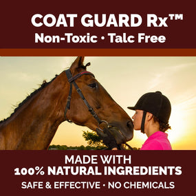 Extra Large. 2 Lbs. Coat Guard Rx™ Coat, Tail, Mane Powder for Horses - Rain Rot, Sweet Itch, Treatment & Dry Shampoo for Horses.