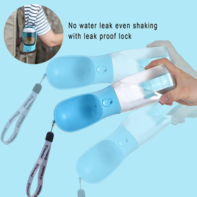 Botella de Agua Portatil para Mascotas con Compartimento para Snacks