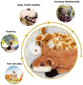 Nocciola — juego de 5 juguetes de peluche con chillador para perro, sin relleno