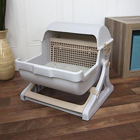 Caja de arena semiautomática de limpieza rápida para gatos