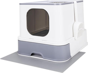 Caja de arena para gatos, con antisalpicaduras
