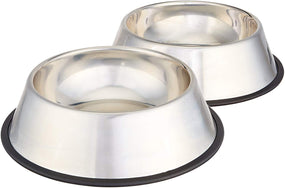 Amazon Basics — tazones de acero inoxidable antiderrapantes, 1.15 L, 2 piezas