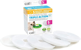Catit — filtros de repuesto de triple acción para fuente de gato, 5 piezas