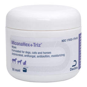 MiconaHex+Triz — toallitas con miconazol y clorhexidina para perro, gato y caballo, 50 piezas