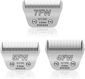 3 cuchillas desmontables (7FW,5FW,4FW), compatibles con cortapelos tipo A5