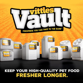 Gamma2 Vittles Vault — contenedor hermético para alimento de mascota, hasta 23 kg, con cuchara