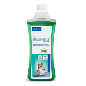 Virbac C.E.T. Aquadent Fr3sh — solución dental para el agua de perro y gato, 500 ml