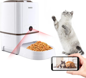 Comedero automático para mascotas, con cámara y control de aplicación 