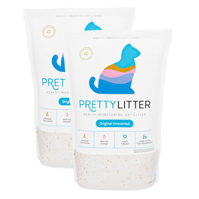 PrettyLitter — arena de sílice para gato que cambia de color, sin aroma, 2 bolsas de 2.7 kg