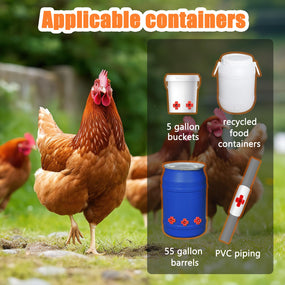 RRQKMBO — Niples horizontales para bebedero de gallina, 15 piezas