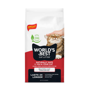 Worlds Best Cat Litter — arena de maíz para varios gatos, sin aroma, 6.8 kg