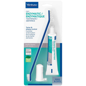 Virbac C.E.T. — kit de higiene bucal para perro, pasta sabor pollo y cepillo