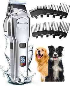 oneisall — rasuradora para perro de pelo grueso, navaja de acero desmontable, 6,800 rpm