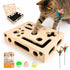 Caja rascadora interactiva para gato — con 3 pelotas y 2 varitas