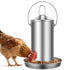 ORAODA — Comedero de acero inoxidable para gallinas, 4 kg