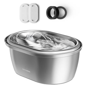 PETLIBRO — Fuente de agua de acero inoxidable para gato, 3 litros con 2 filtros