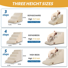 Aodisman — escalera de 3 peldaños para perro chico y gato, beige