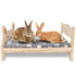 BWOGUE — Cama de madera para conejo 2 en 1 con cojín desmontable