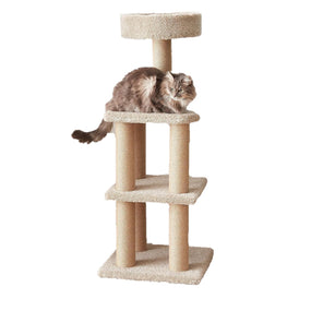 Amazon Basics — árbol para gato de varios niveles, 117 cm, 7 postes de yute, beige