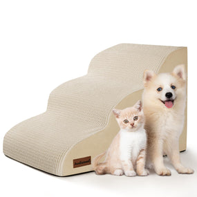 Aodisman — escalera de 3 peldaños para perro chico y gato, beige