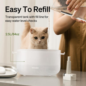 PETLIBRO — fuente de agua con bomba inalámbrica y charola de acero para gato, 2.5 L