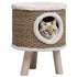 Casa Rascador para Gatos con Patas de Madera 41 cm, Junco Marino