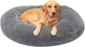 Cama para perros, estilo puf, XL, 45 x 45 pulgadas, gris 