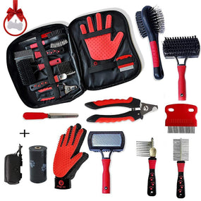 10-In-1 Professional Dog Grooming Kit | Complete Dog & Cat Grooming Supplies | Slicker & Deshedding Brush for Long-Haired Dogs | Dog Brush Set