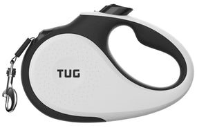 TUG Original — correa retráctil para perro de hasta 25 kg, 4.9 m, blanca