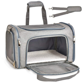 Henkelion — transportadora de tela para perro y gato de hasta 7 kg, aprobada para avión, gris
