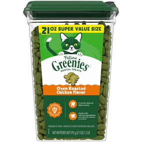 Greenies Feline — premios dentales para gato, pollo rostizado, 595 g