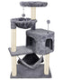 YUNIQUE — árbol para gato de 100 cm con casita y hamaca grande, gris