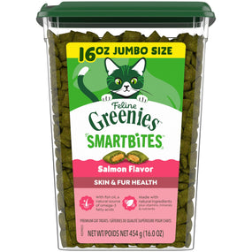 Greenies Feline SmartBites — premios para piel y pelo del gato, salmón, 454 g