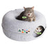 Cattasaurus — cueva de fieltro 4 en 1 para gato, extra grande, gris claro
