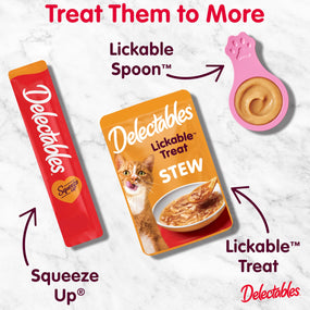 Delectables Squeeze Up — puré cremoso para gato en tubo, pollo, 32 tubos de 14 g