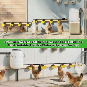 Automatic Chicken Water System, Complete Set with Large Water Cup,Pipeline