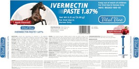 VITALVINE Ivermectin 1.87% Paste for Horses – Apple Flavor 6.08G Syringe, Treats Horses up to 1250 Lbs (3-Pack)