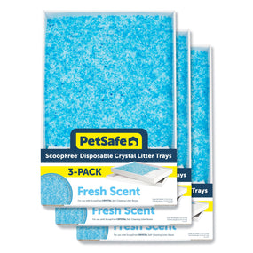 PetSafe ScoopFree — charolas desechables con arena de cristal, aroma fresco, 3 piezas