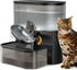 Wireless Cat Water Fountain No Filters, Wastewater Separation, FEELNEEDY Stainless Steel Bowl, 3.5L Pet Water Fountain for Cats & Dogs Dispenser, Black