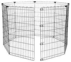 Amazon Basics — Corral octagonal plegable de metal para perro, 8 paneles, 107 cm de alto, negro