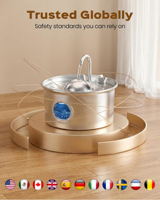 Cat Water Fountain Stainless Steel: Pet Water Fountains for Cats Indoor